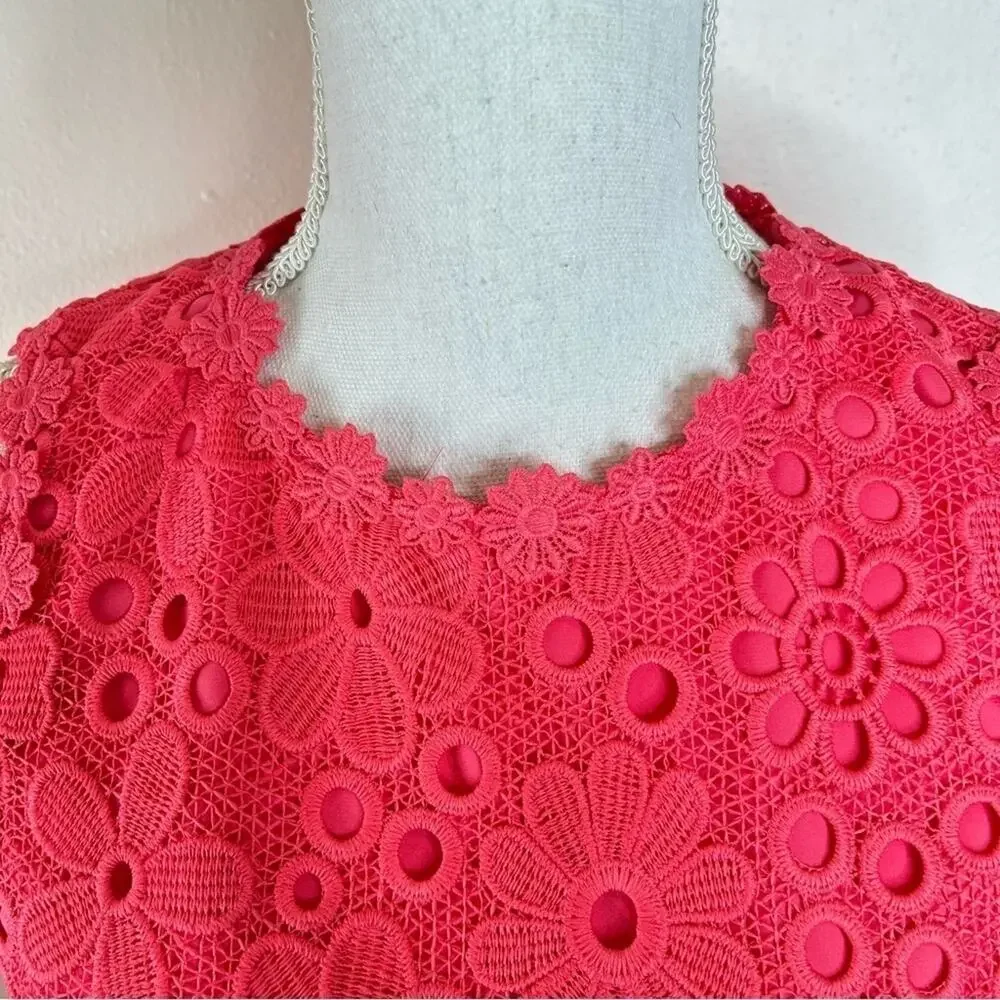 Kate Spade Pink Peach Sherbet Floral Lace Business Wedding Cute Feminine Dress 2